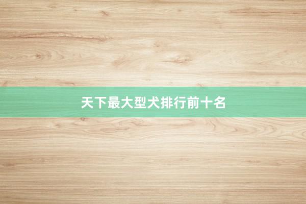 天下最大型犬排行前十名