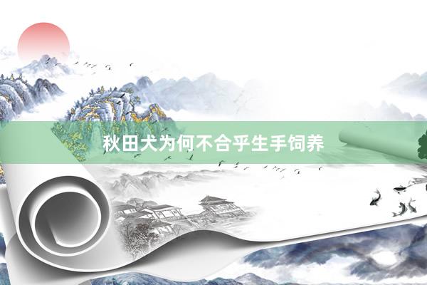 秋田犬为何不合乎生手饲养